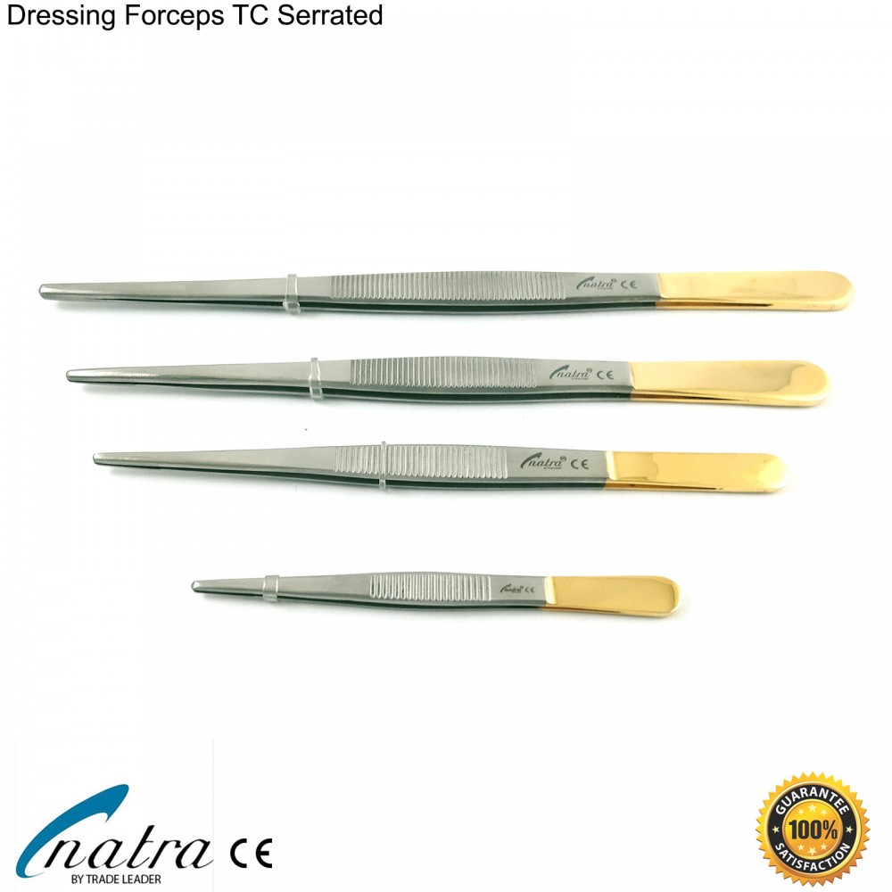 5x NATRA Thumb Dressing Forceps 6" Straight Tweezers – Stainless Steel Dental Surgical